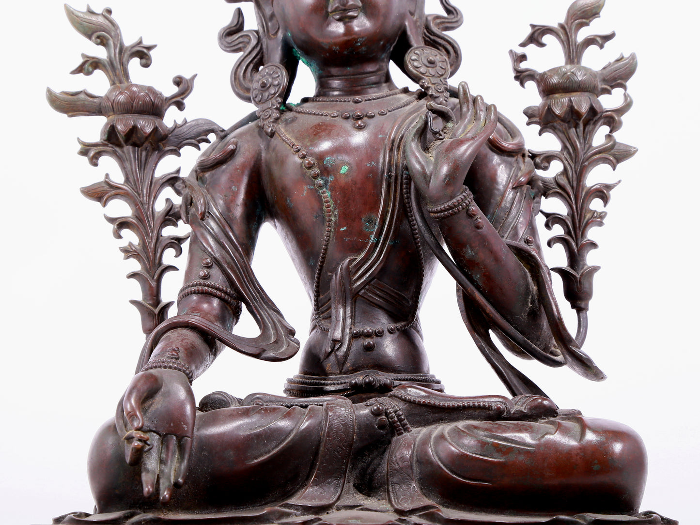 An Archaic Bronze Figure Of White Tara