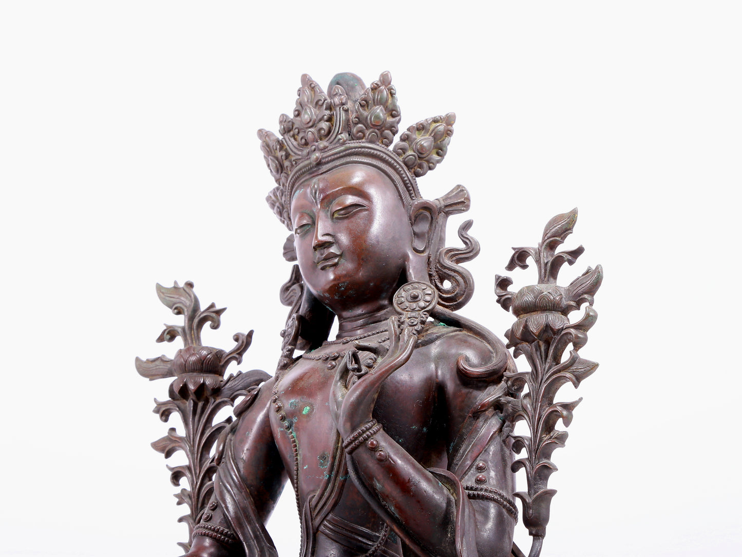 An Archaic Bronze Figure Of White Tara