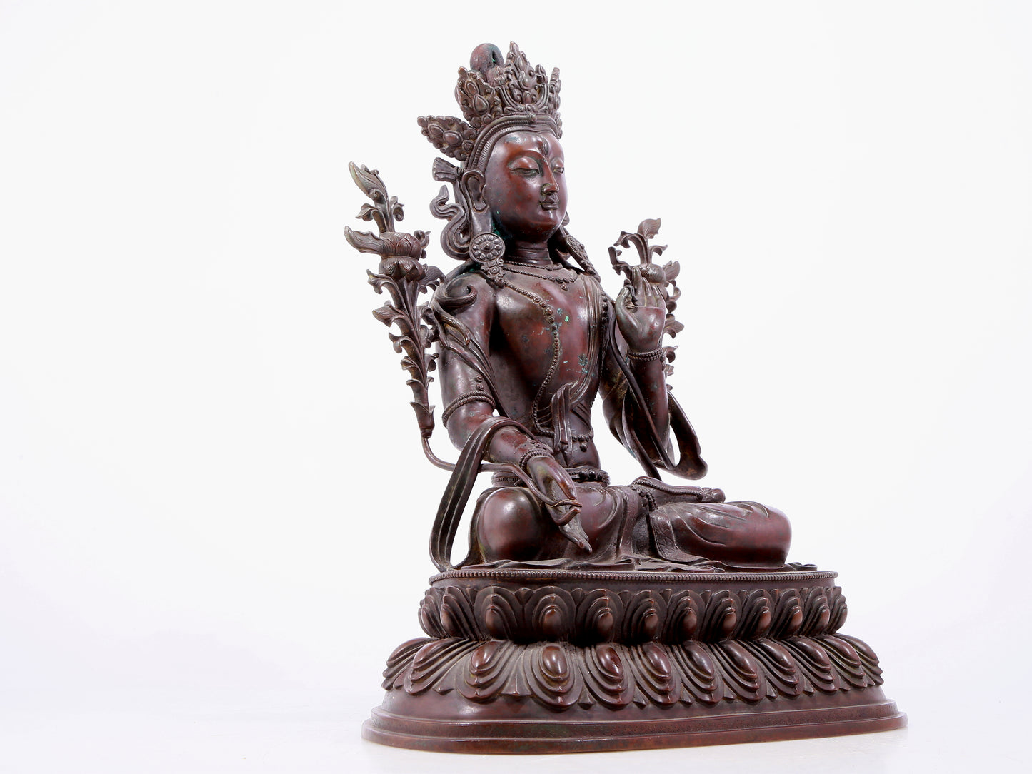 An Archaic Bronze Figure Of White Tara