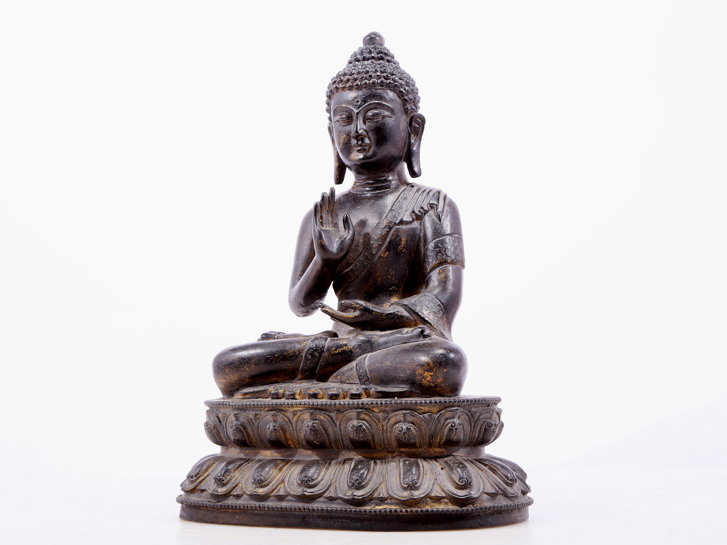 Fabulous Gilt-Bronze Figure Of Buddha Shakyamuni