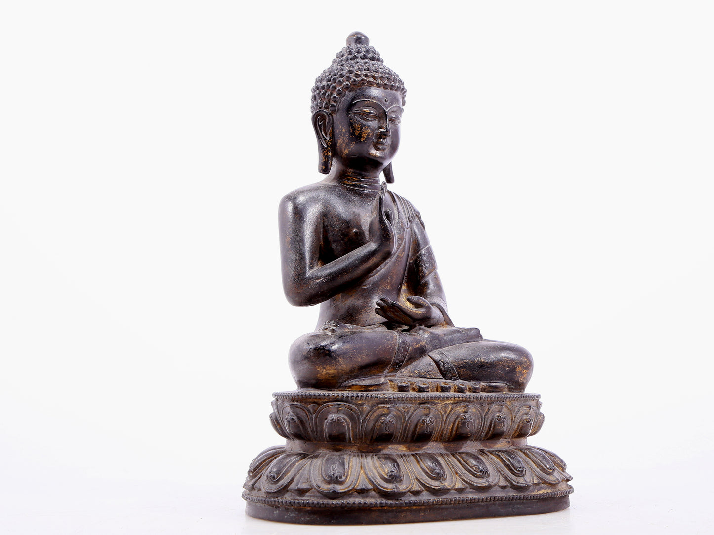 Fabulous Gilt-Bronze Figure Of Buddha Shakyamuni