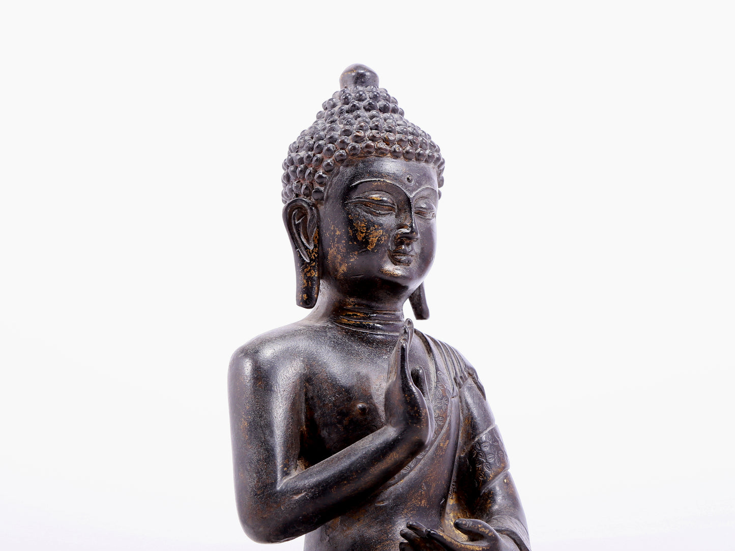 Fabulous Gilt-Bronze Figure Of Buddha Shakyamuni