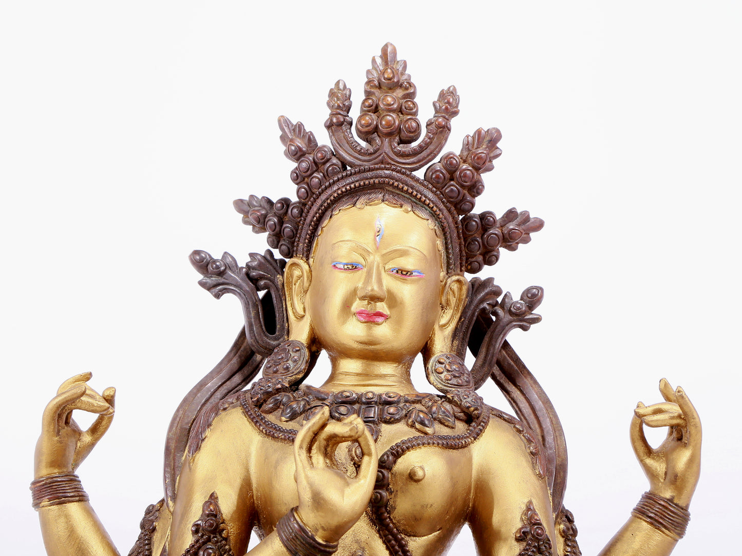 An Archaic Gilt-Bronze Figure Of Four-Armed Avalokiteshvara