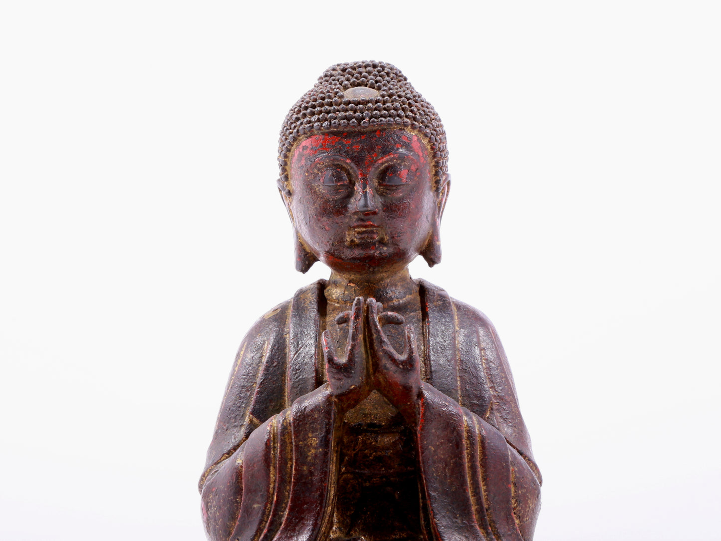 Brilliant Gold-Painted Bronze Figure Of Buddha Shakyamuni