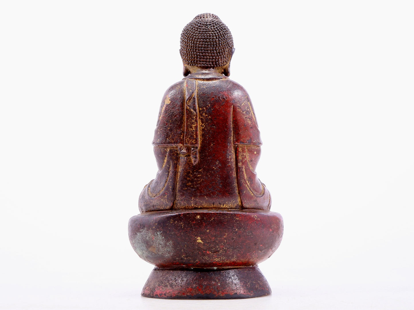 Brilliant Gold-Painted Bronze Figure Of Buddha Shakyamuni