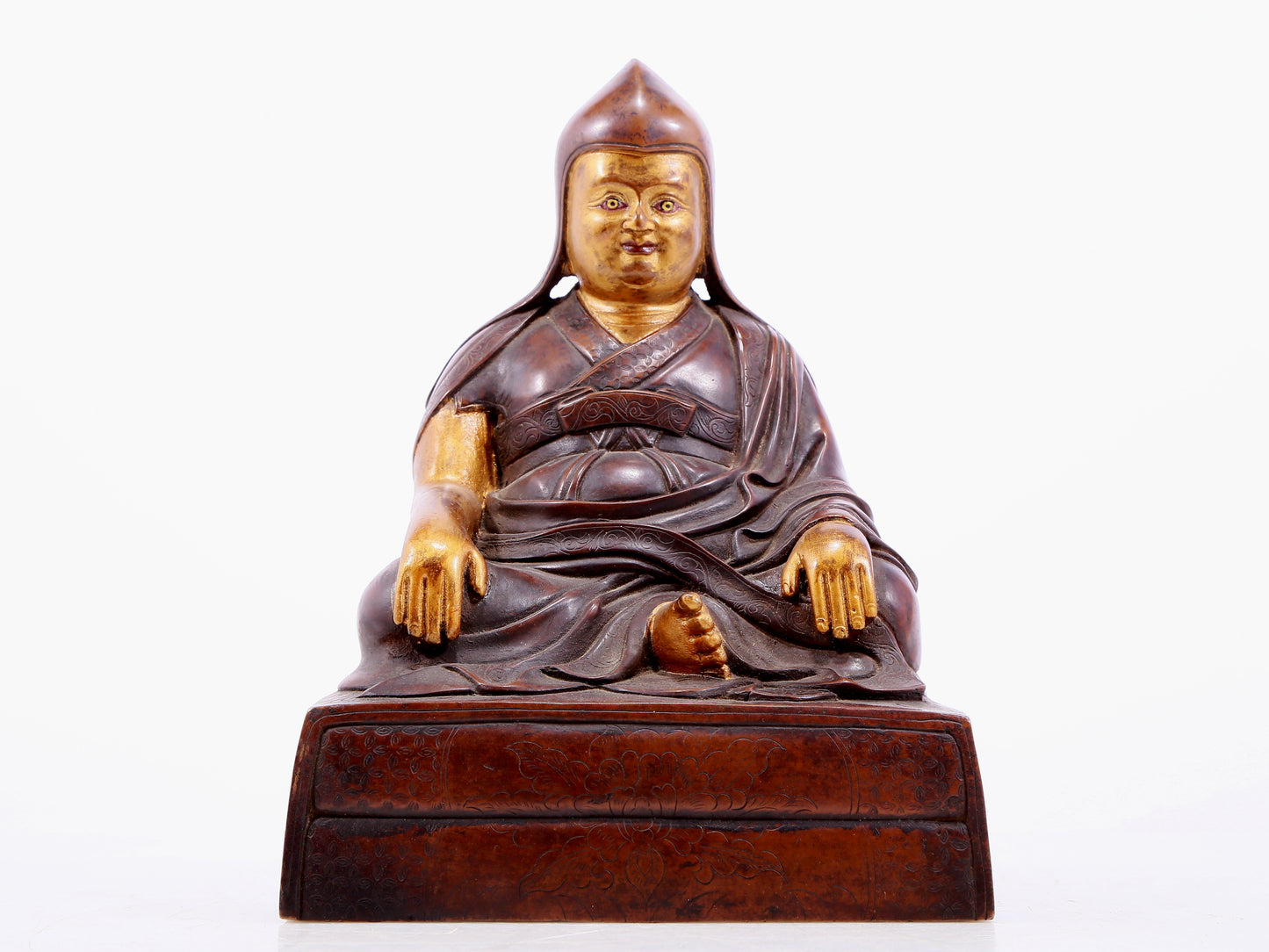 Brilliant Gilt-Bronze Figure Of Tsongkapa