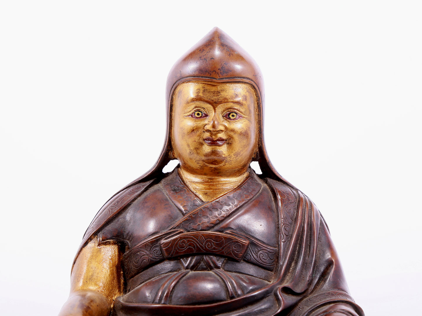 Brilliant Gilt-Bronze Figure Of Tsongkapa