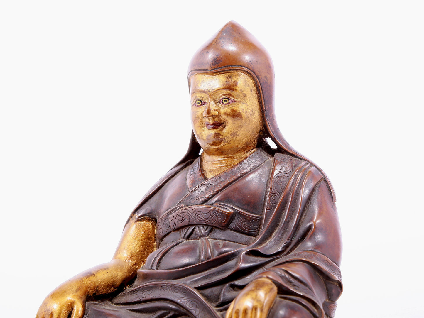 Brilliant Gilt-Bronze Figure Of Tsongkapa