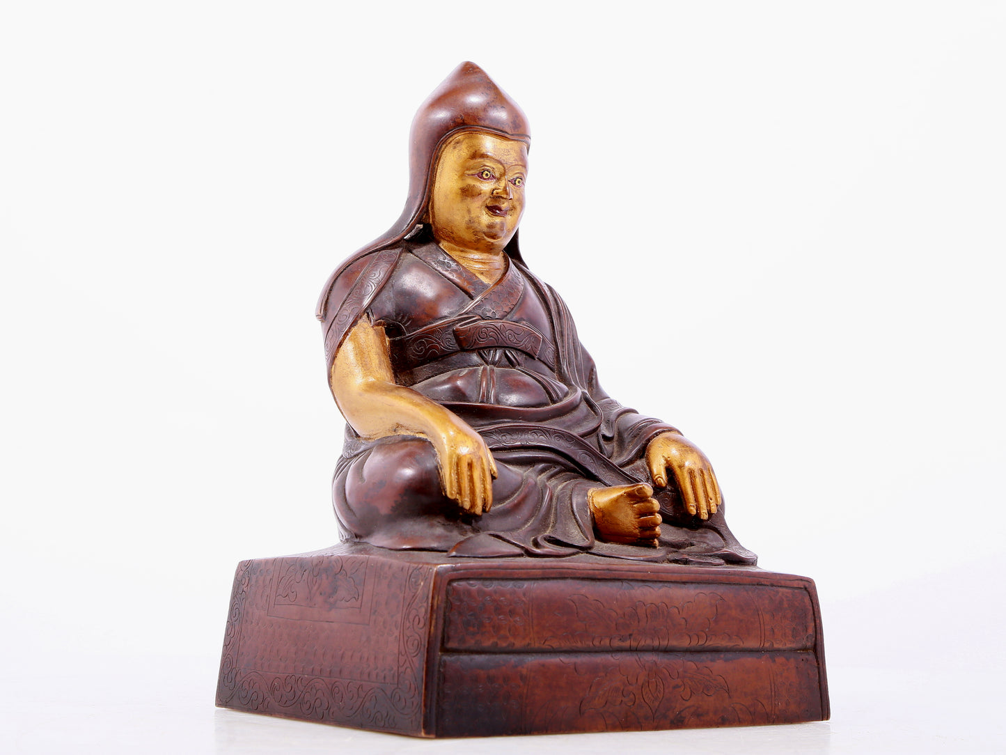 Brilliant Gilt-Bronze Figure Of Tsongkapa