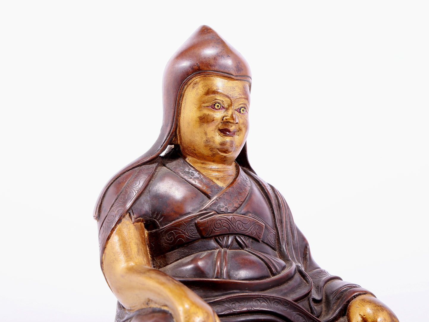 Brilliant Gilt-Bronze Figure Of Tsongkapa