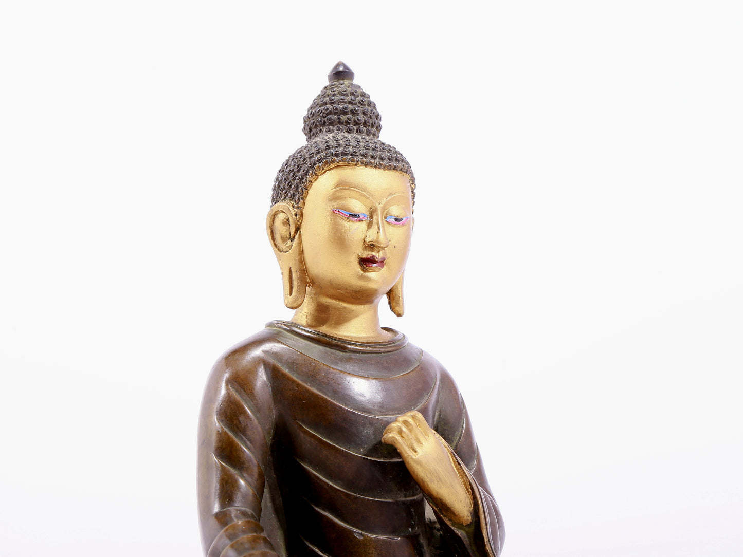 Brilliant Gilt-Bronze Figure Of Buddha Shakyamuni