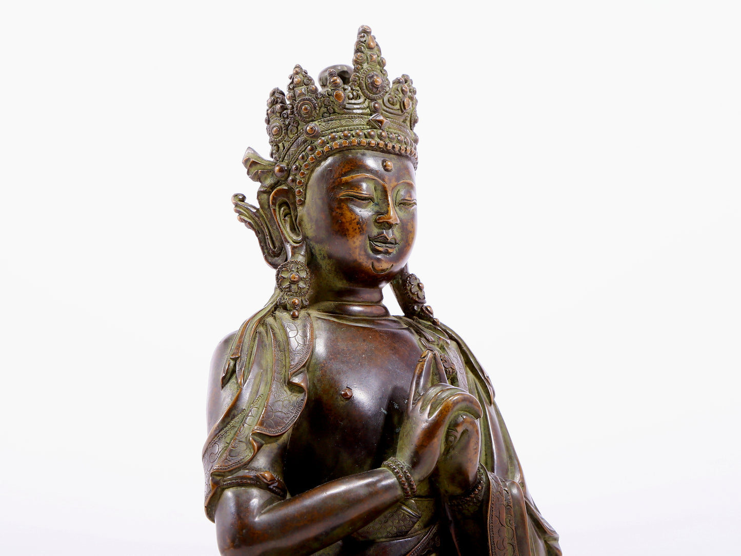 Brilliant Bronze Figure Of Bodhisattva