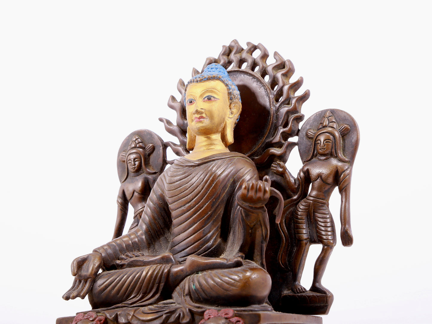 Fabulous Gilt-Bronze Figure Of Buddha Shakyamuni With Incsriptions