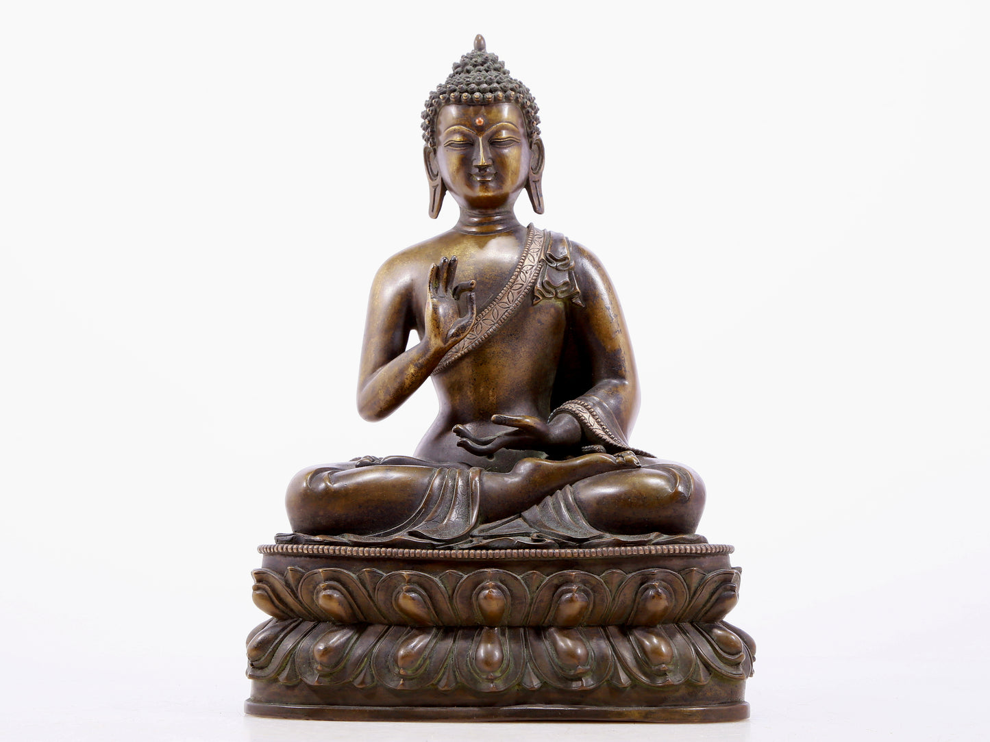 Brilliant Bronze Silver-Inlaid Figure Of Buddha Shakyamuni