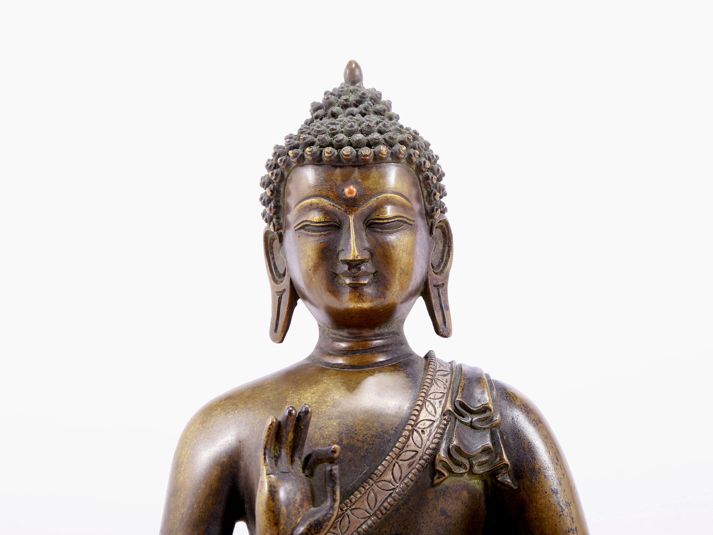 Brilliant Bronze Silver-Inlaid Figure Of Buddha Shakyamuni