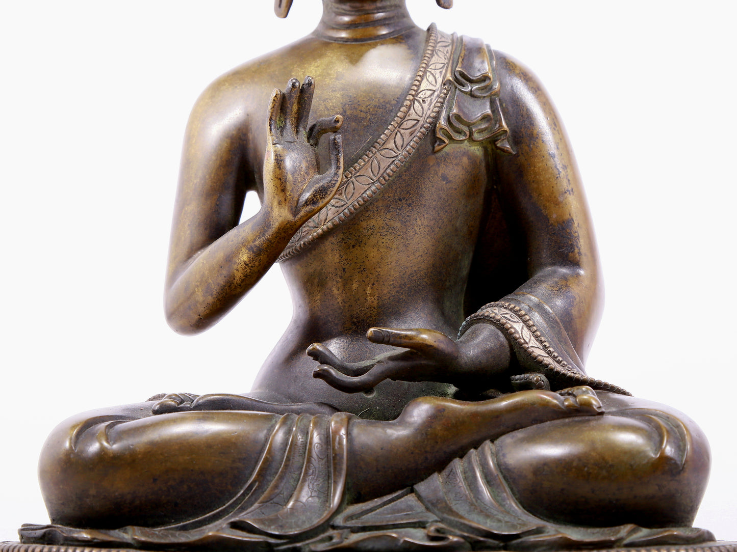 Brilliant Bronze Silver-Inlaid Figure Of Buddha Shakyamuni