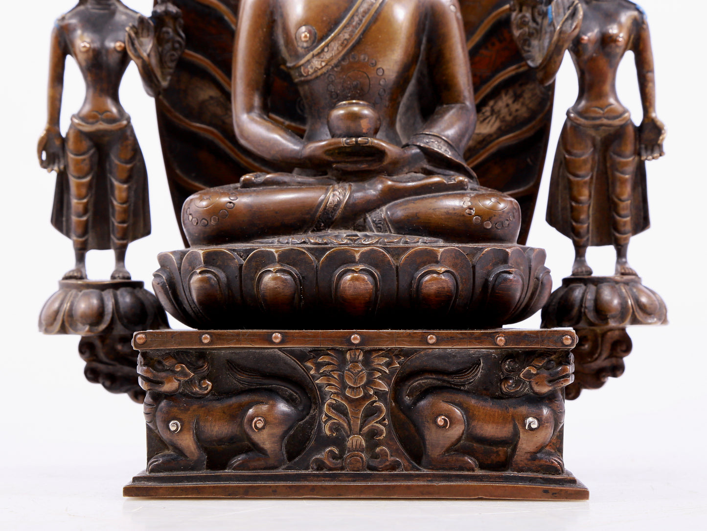 A bronze statue of Gautama Buddha