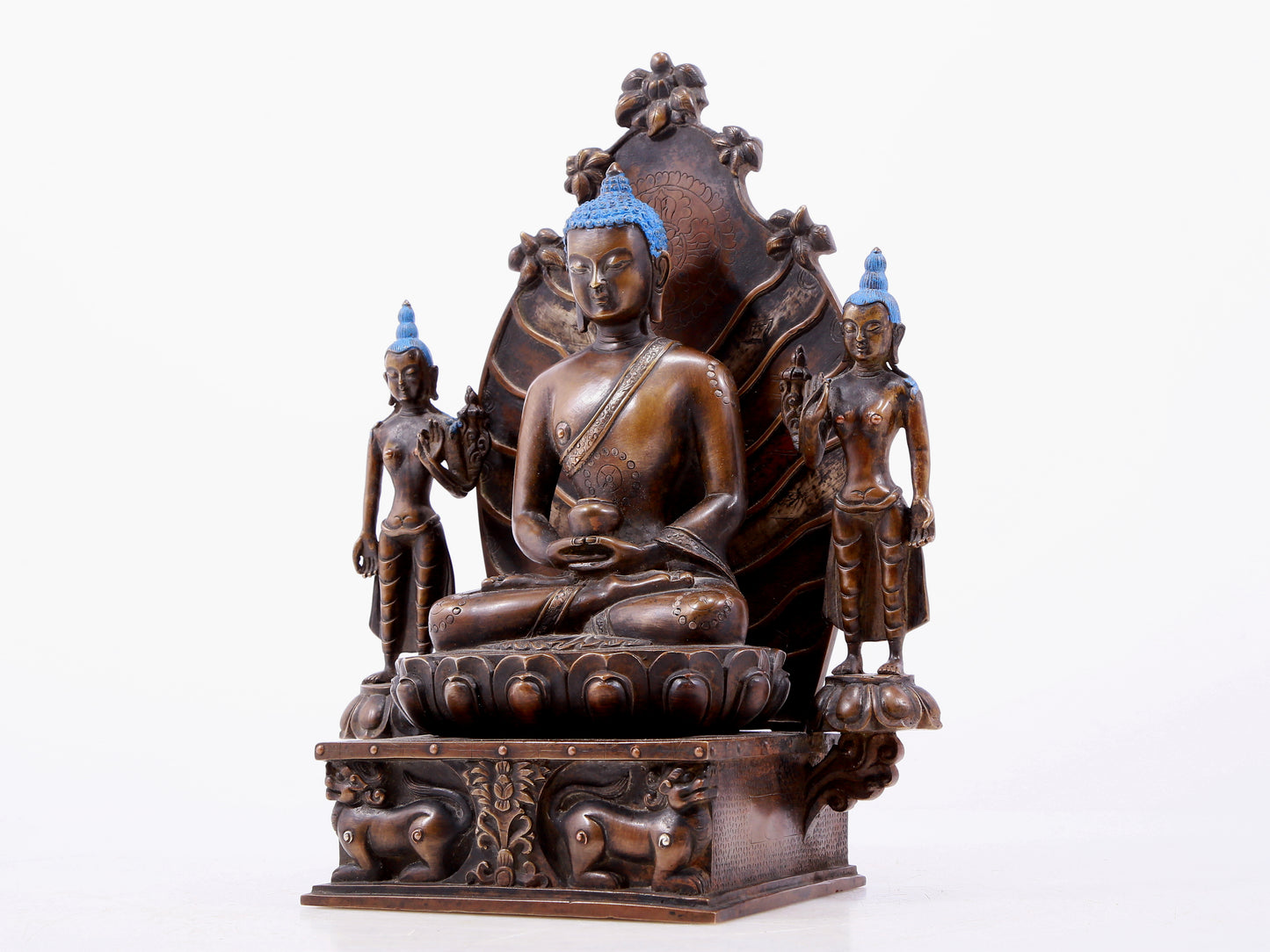 A bronze statue of Gautama Buddha