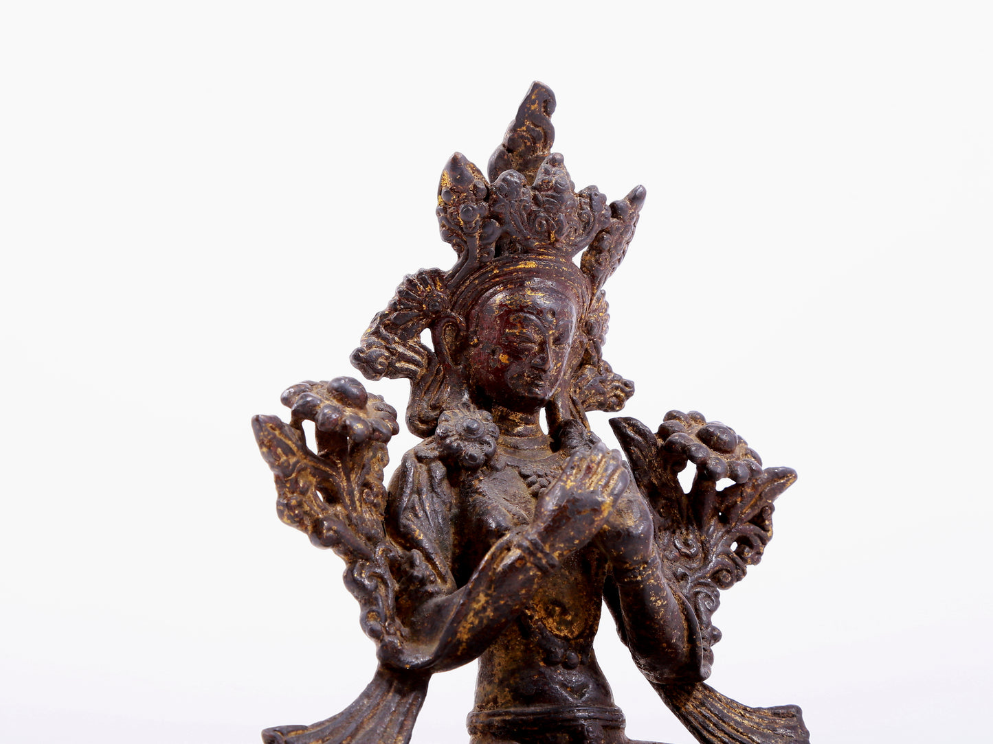 Brilliant Gold-Painted Bronze Figure Of White Tara