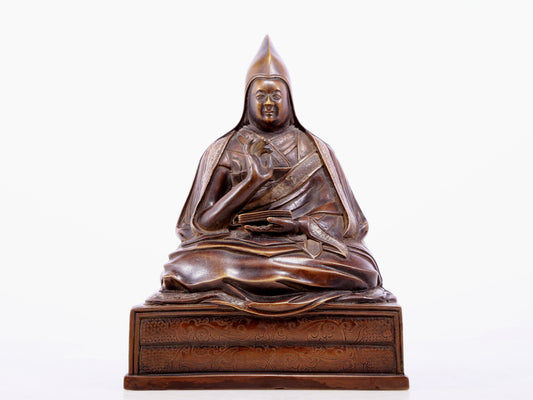 A gilt bronze statue of Tsongkhapa