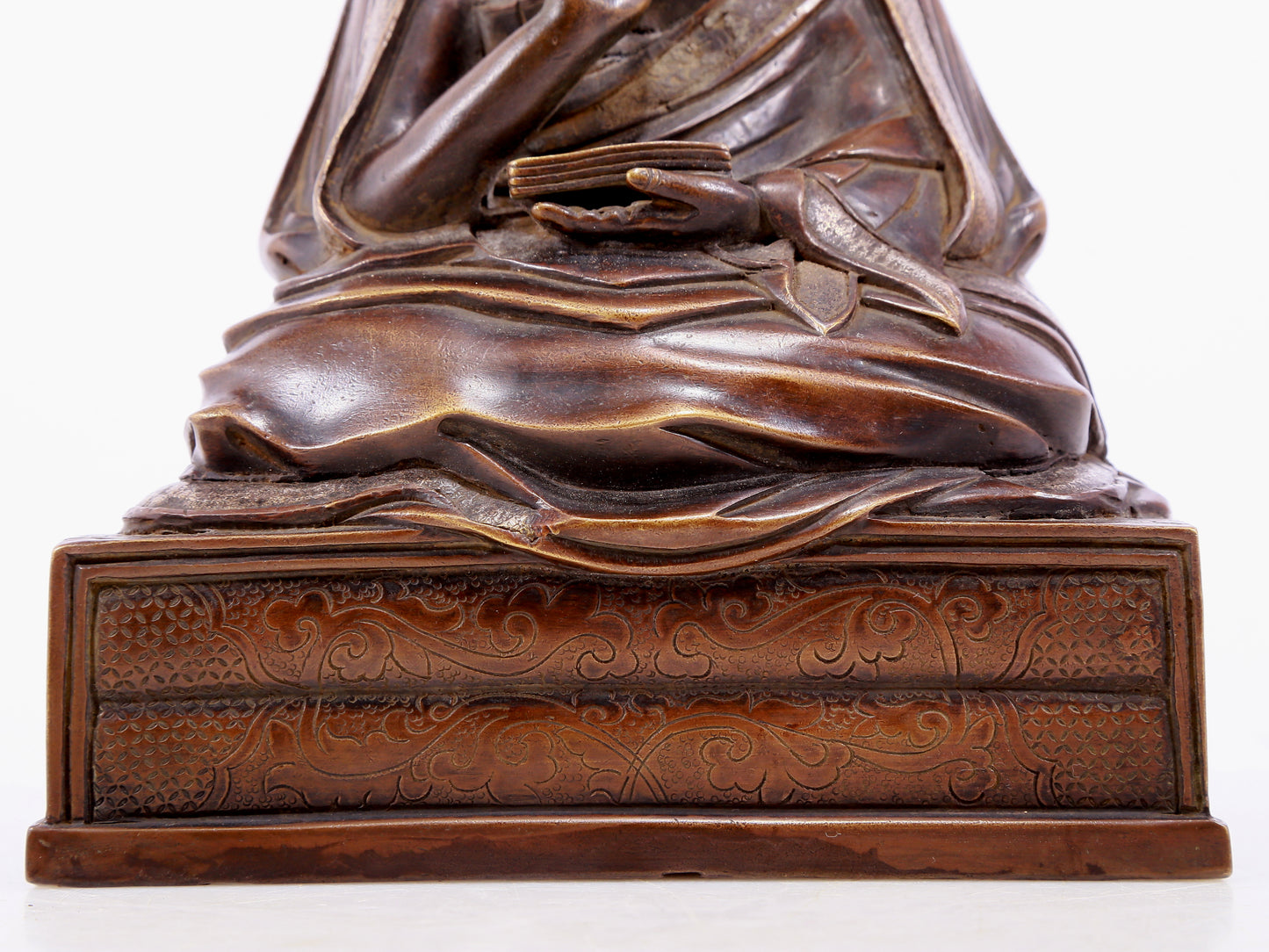 A gilt bronze statue of Tsongkhapa