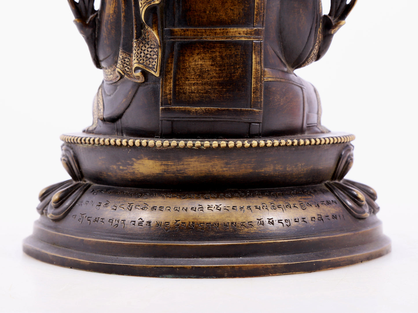 Brilliant Gilt-Bronze Silver-Inlaid Figure Of Tsongkapa With Inscriptions