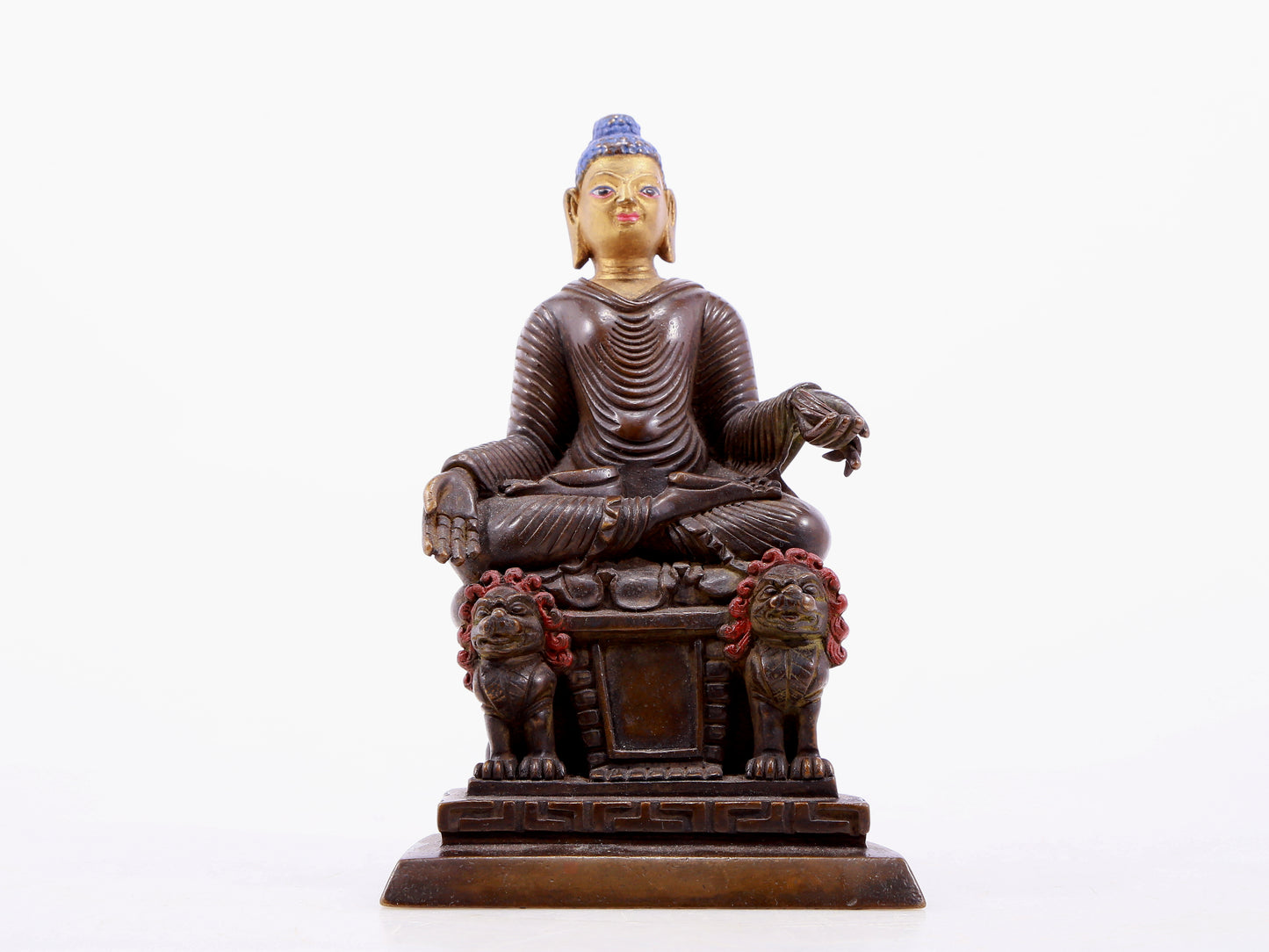 Brilliant Gilt-Bronze Figure Of Buddha Shakyamuni With Inscriptions