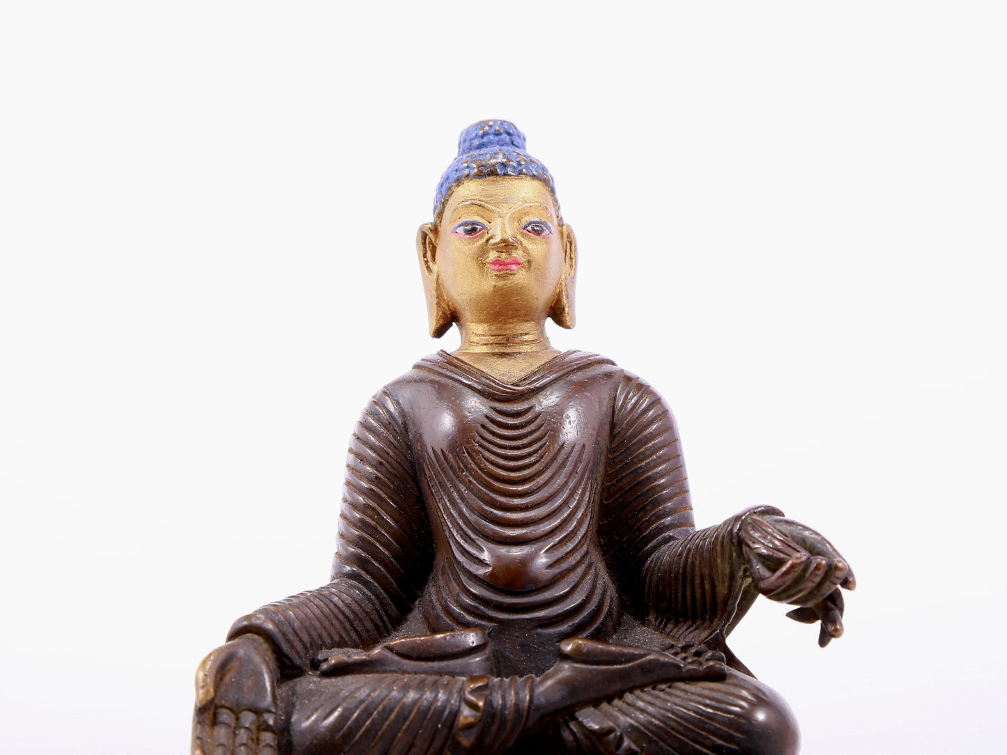 Brilliant Gilt-Bronze Figure Of Buddha Shakyamuni With Inscriptions