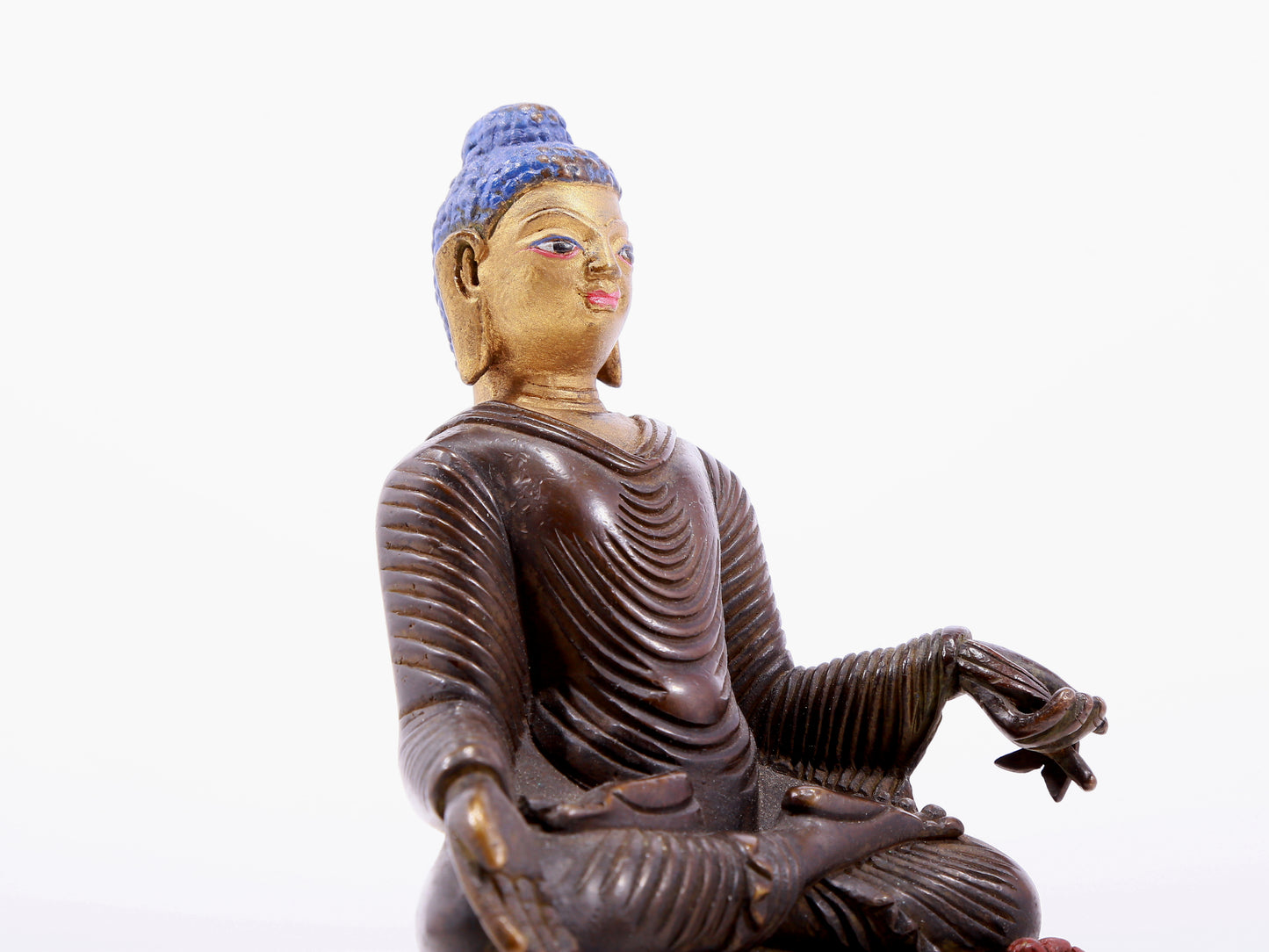 Brilliant Gilt-Bronze Figure Of Buddha Shakyamuni With Inscriptions