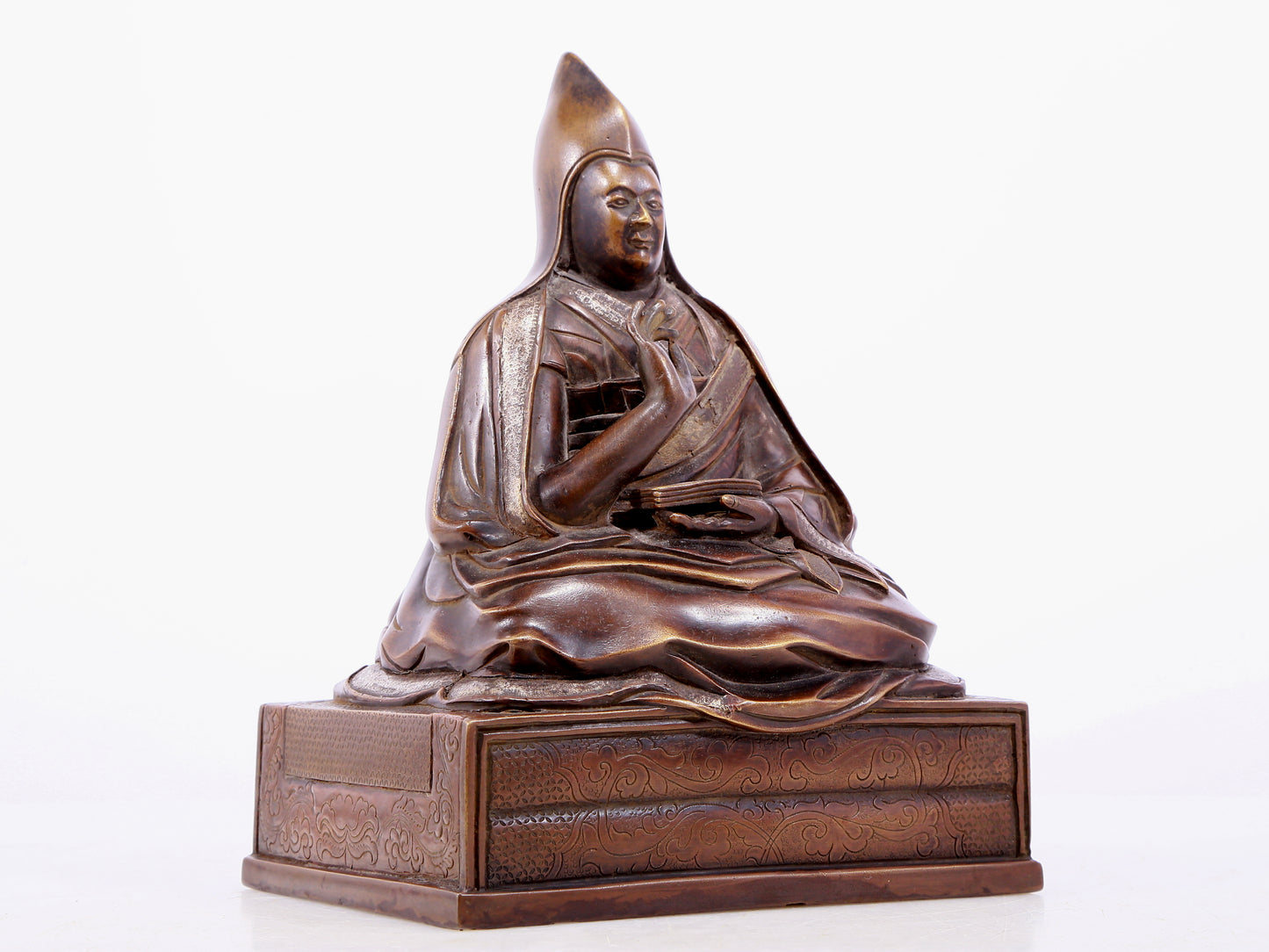 A gilt bronze statue of Tsongkhapa