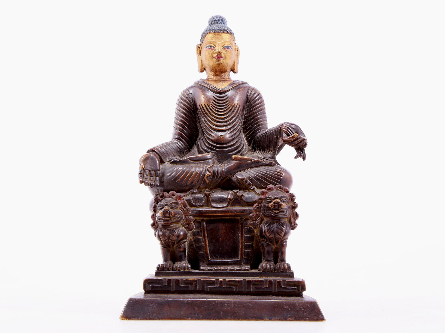 Brilliant Gilt-Bronze Figure Of Buddha Shakyamuni With Inscriptions