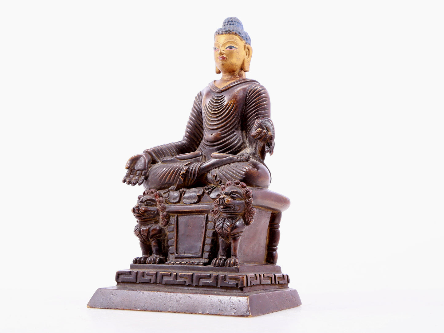 Brilliant Gilt-Bronze Figure Of Buddha Shakyamuni With Inscriptions