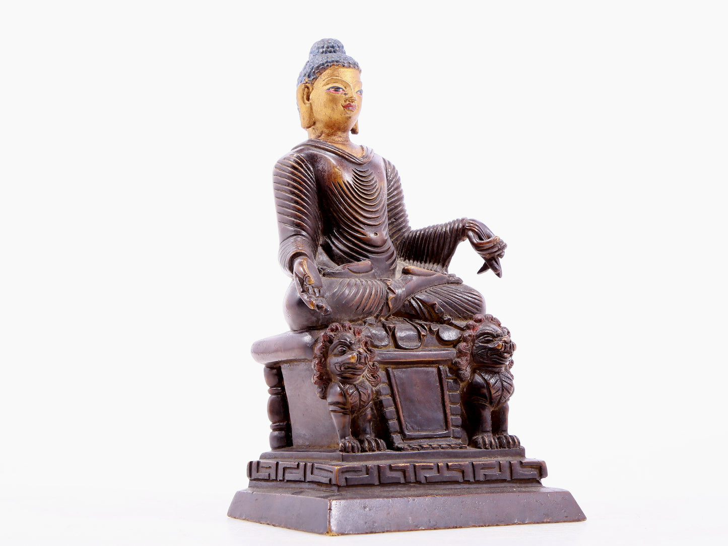 Brilliant Gilt-Bronze Figure Of Buddha Shakyamuni With Inscriptions