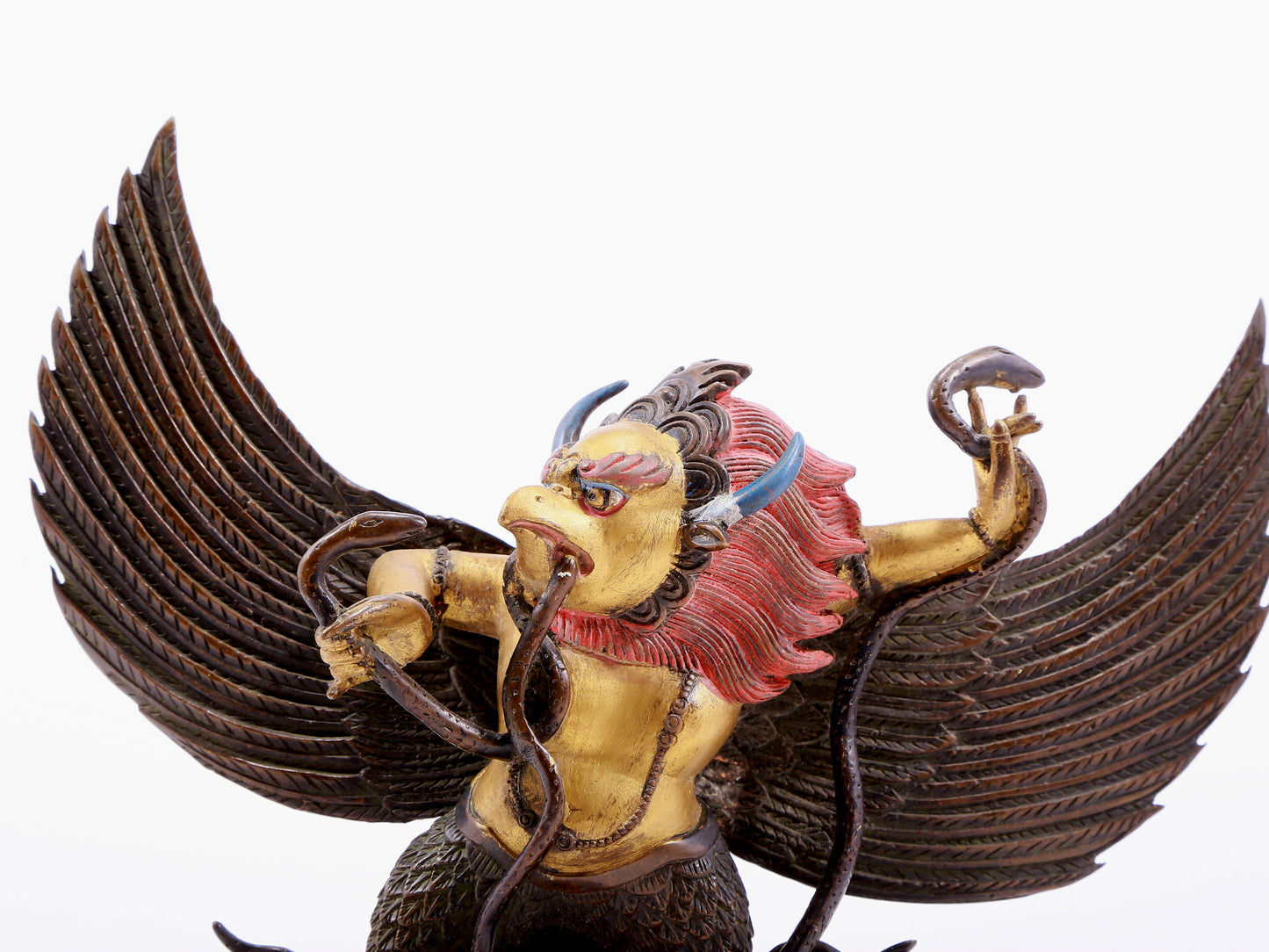 Brilliant Gilt-Bronze Figure Of Mythical Bird Deity