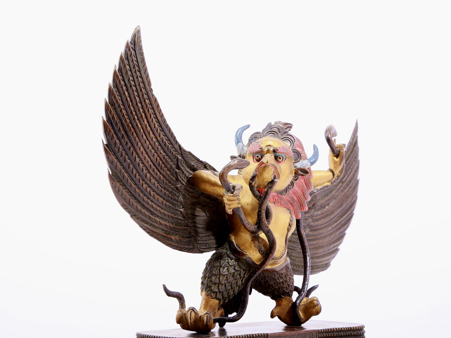 Brilliant Gilt-Bronze Figure Of Mythical Bird Deity