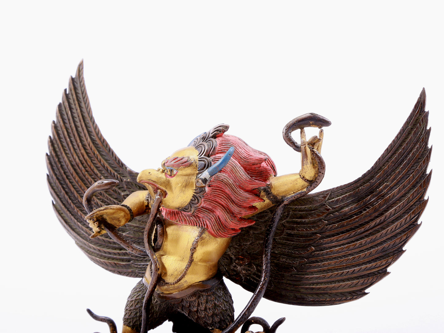 Brilliant Gilt-Bronze Figure Of Mythical Bird Deity