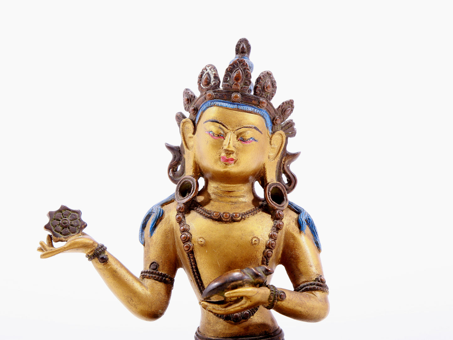 Brilliant Gilt-Bronze Figure Of Bodhisattva