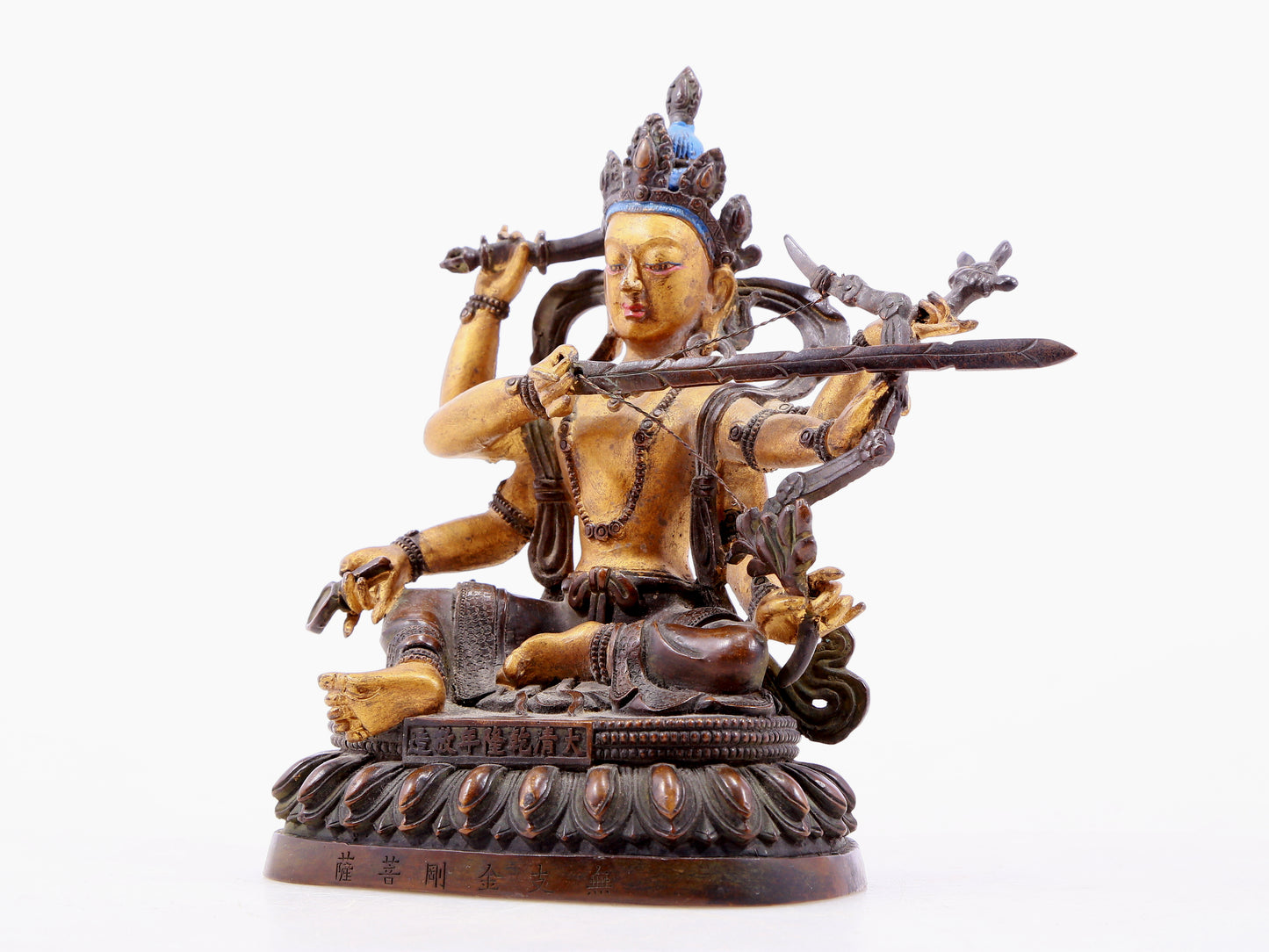 A gilt bronze statue of Vajra Bodhisattva