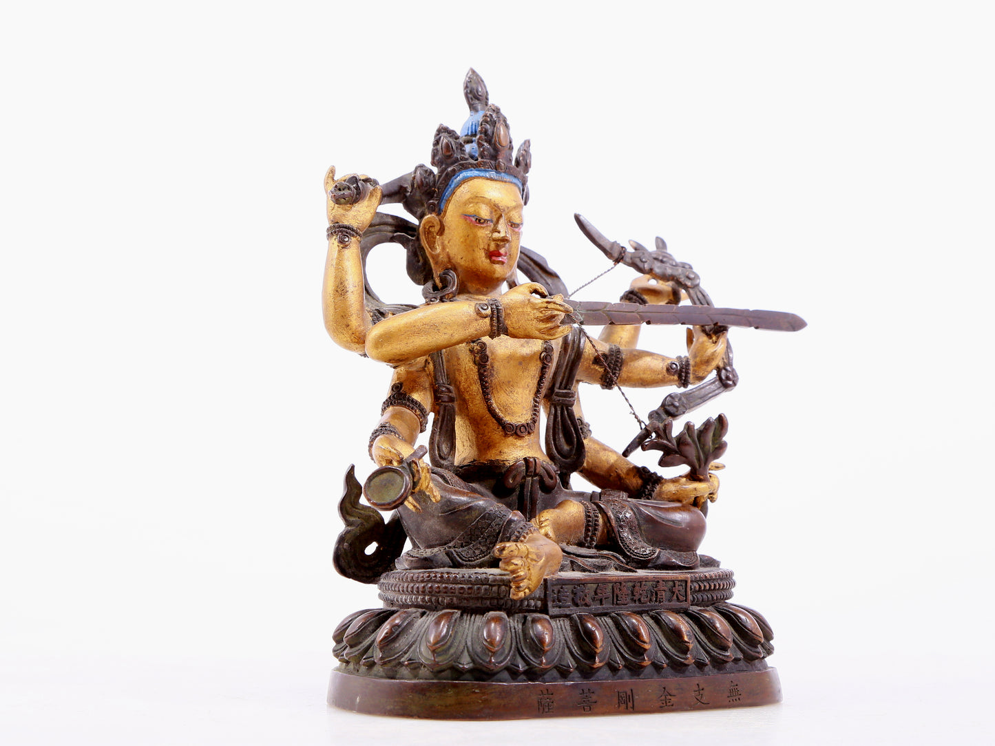 A gilt bronze statue of Vajra Bodhisattva