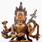 A gilt bronze statue of Saraswati