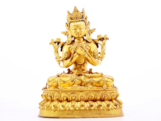 Magnificent Gilt-Bronze Figure Of White Tara