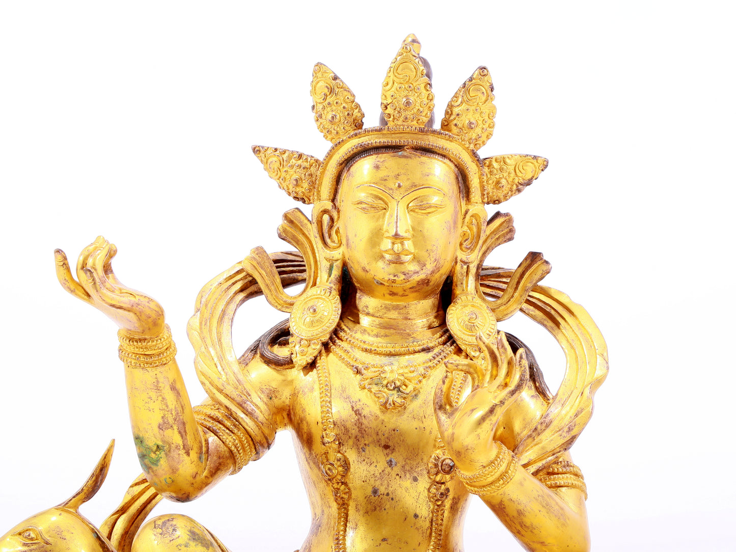 A Massive Gilt-Bronze Figure Of Bodhisattva