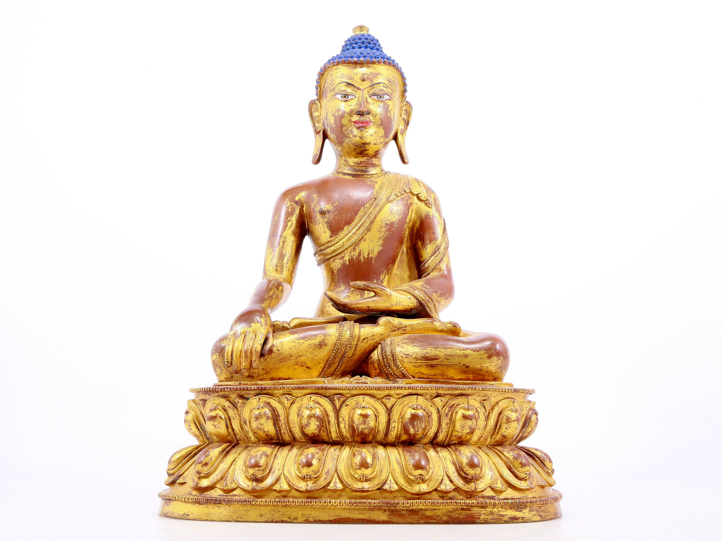 A Magnificent Gilt-Bronze Figure Of Buddha Shakyamuni