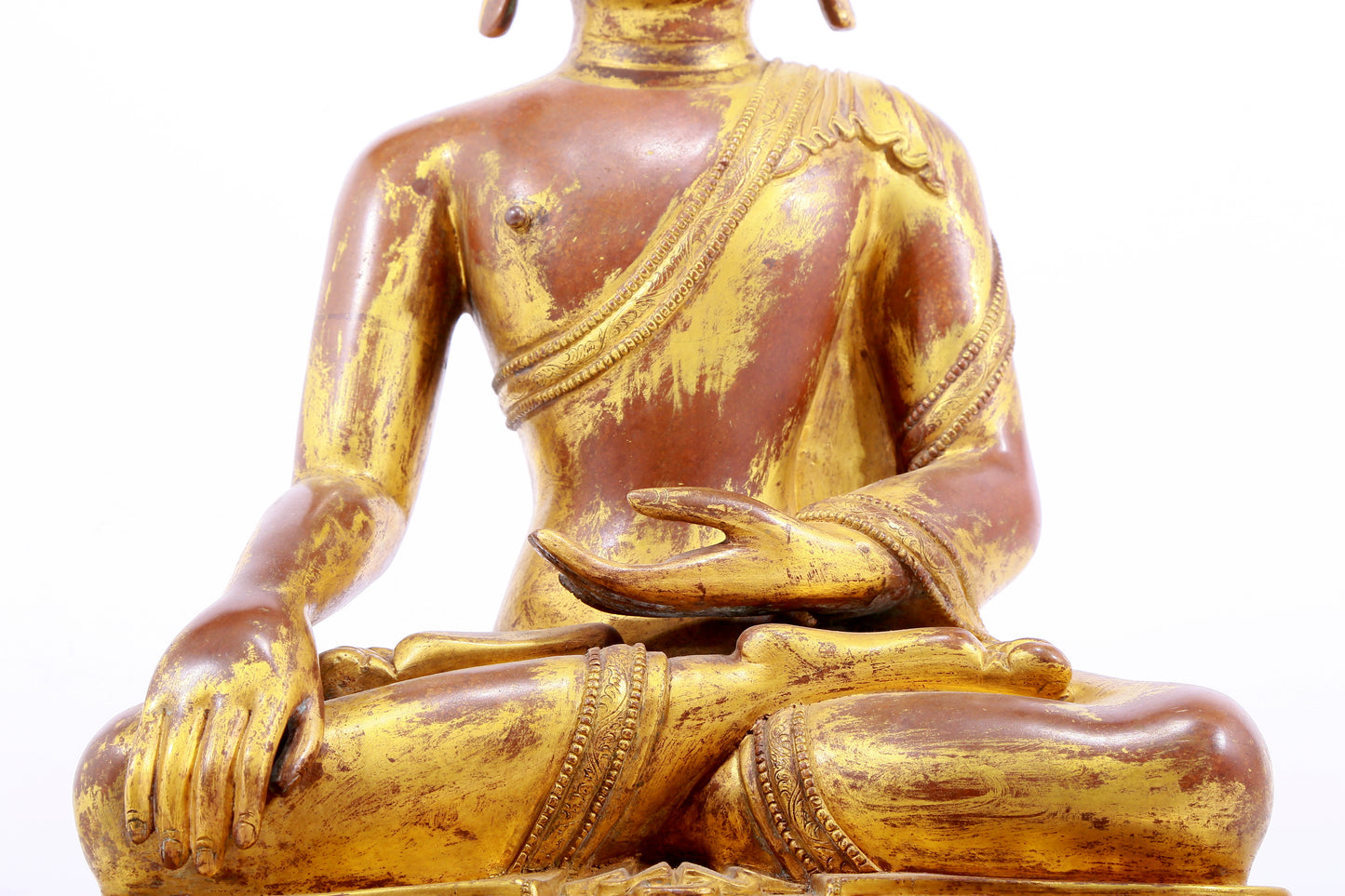 A Magnificent Gilt-Bronze Figure Of Buddha Shakyamuni