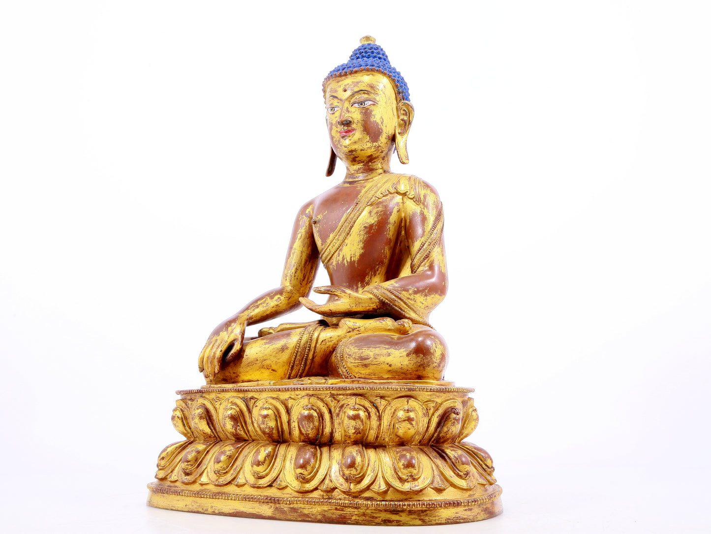 A Magnificent Gilt-Bronze Figure Of Buddha Shakyamuni