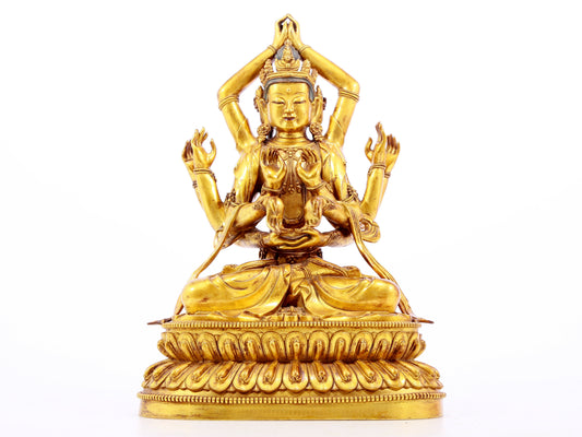 Magnificent Gilt-Bronze Figure Of Bodhisattva