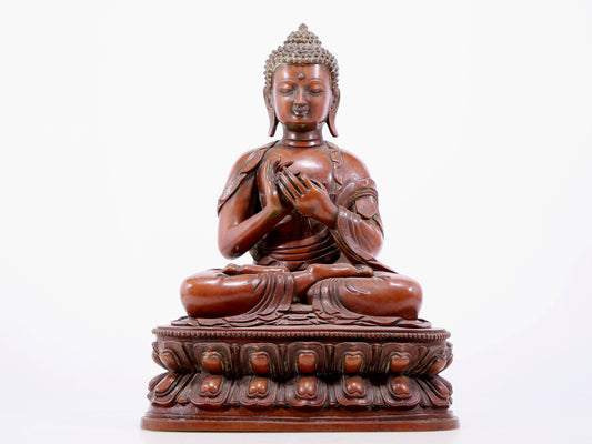 An Archaic Bronze Figure Of Buddha Shakyamuni