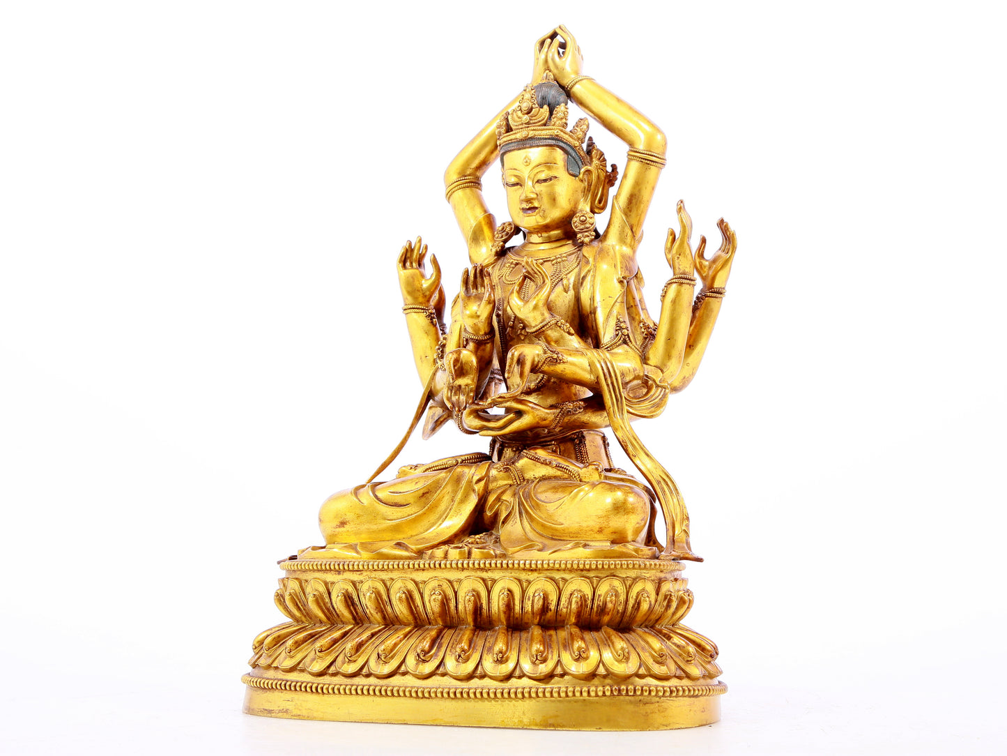 Magnificent Gilt-Bronze Figure Of Bodhisattva