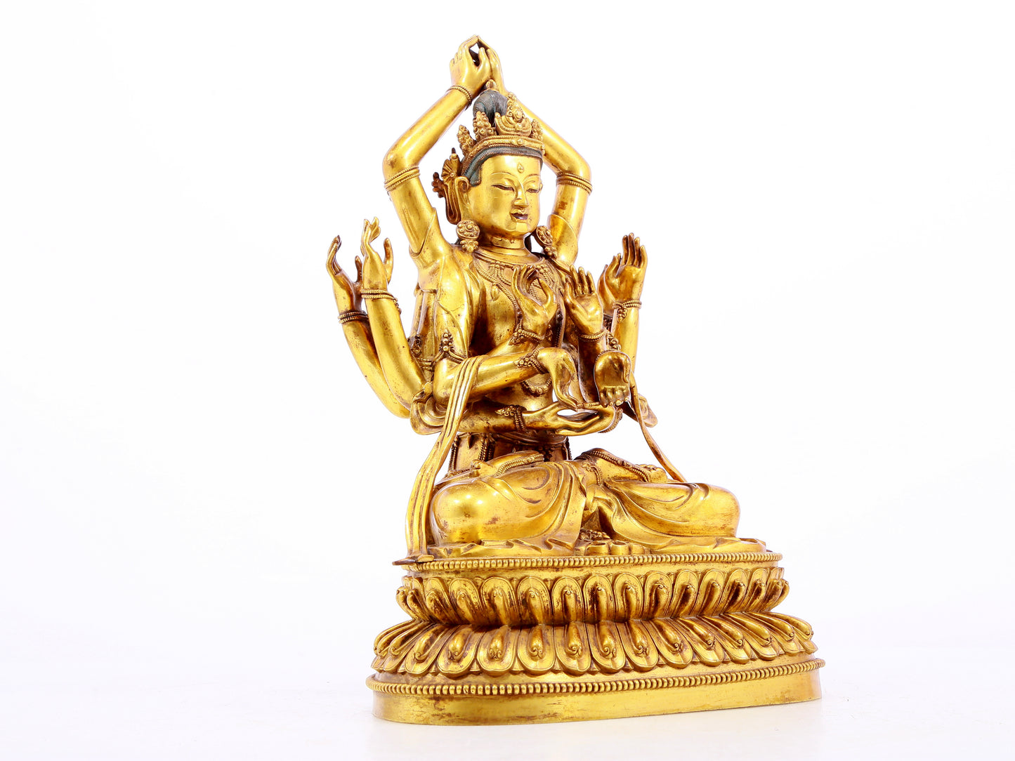 Magnificent Gilt-Bronze Figure Of Bodhisattva