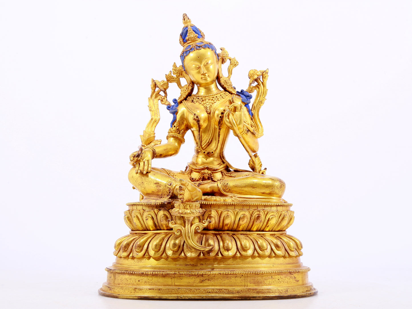 Magnificent Gilt-Bronze Figure Of Green Tara